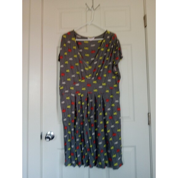 VTG Simply Be Plus Size A-Line V-Neck Short Sleeve Swan Dress Women's 18 EUC - Picture 3 of 7